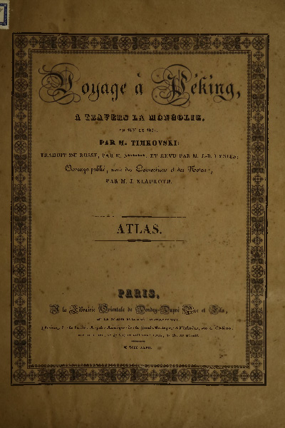 Voyage à Peking à travers la Mongolie en 1820 et 1821