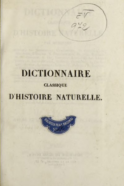 Dictionnaire classique d’histoire naturelle. Tome 17. Atlas et illustration des planque