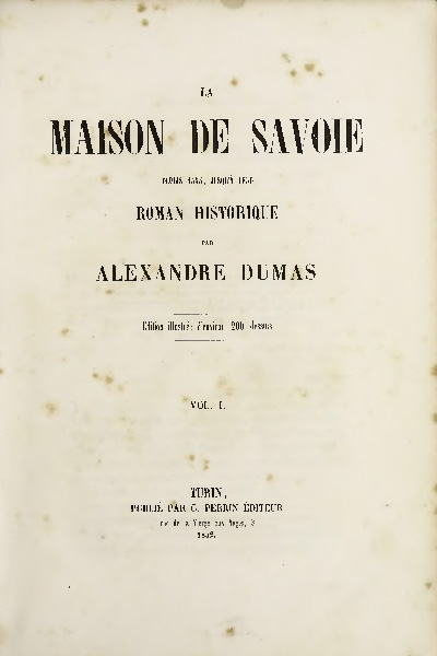 La maison de Savoie depuis 1555 jusqu’à 1850. Roman Historique, Volume I